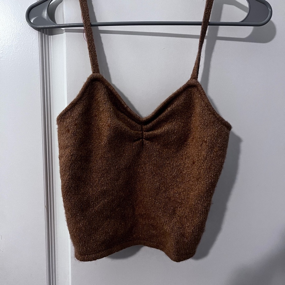 Brown Knit Women's Top